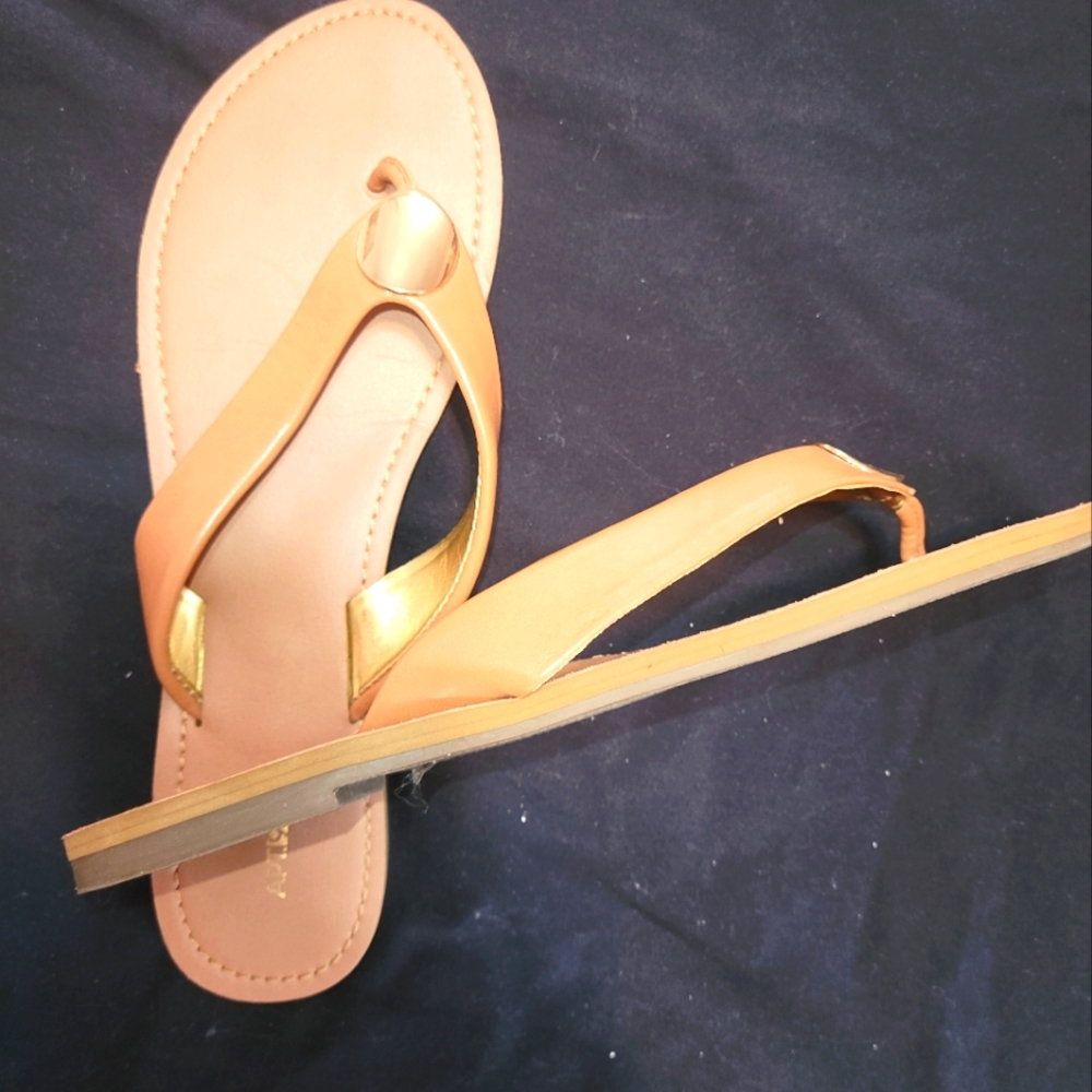 Orangeish synthetic low mules